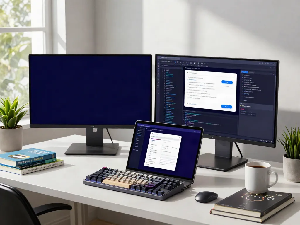 Developer customizing the whatsapp plus latest version app in a bright workspace.